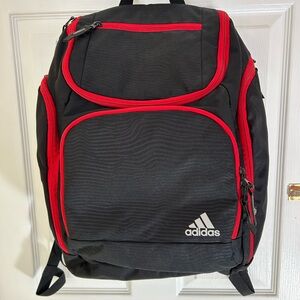 Adidas Black Backpack with Red Accents
